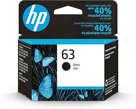 HP 63 Black Ink Cartridge for HP Printers 